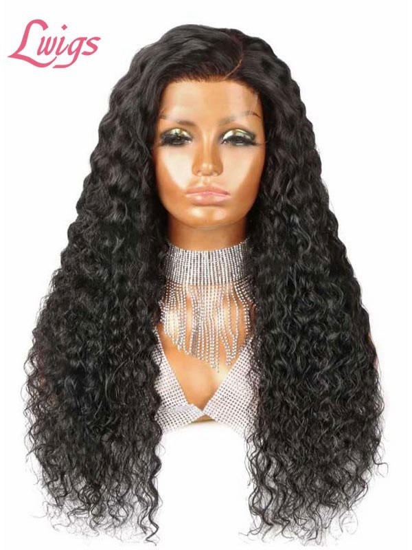 HD Lace No Part Curly Wig Pre-Plucked Hairline Brazilian Human Vigin Hair Deep Curly 5x5 Lace Closure Wigs for Black Women Lwigs257