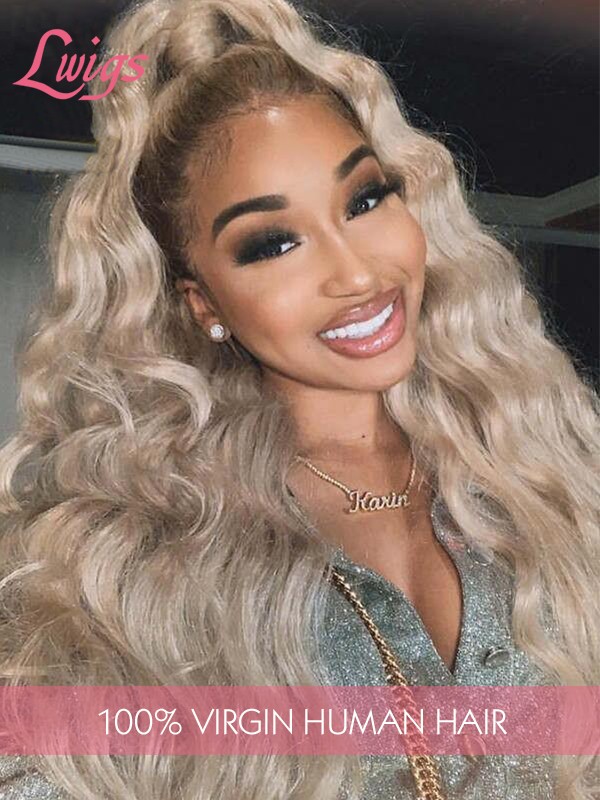 Hot Sale Ombre Color Brzilian Virgin Human Hair Body Wave Lace Front Wig With Undetectable HD Lace Pre Plucked Hairline Lwigs297