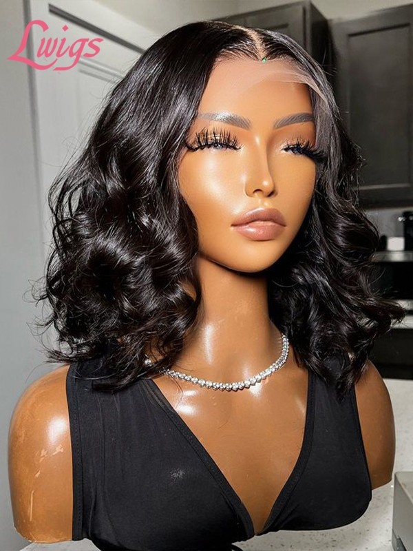 Hot Selling Summer Bob Wig Undetectable Lace Brazilian Virgin Human Hair Wigs Short Wave With Pre-Plucked Hairline 360 Lace Wig Lwigs251