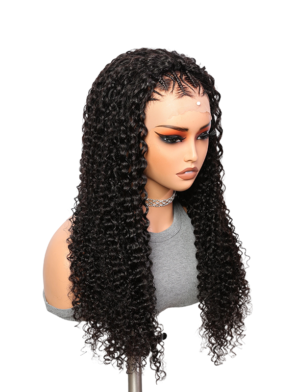 Lwigs Most-Fit 3 In 1 Half Wig Spanish Curl Quick Install Flip Over Curly Human Hair Wigs With Draw-string UD08