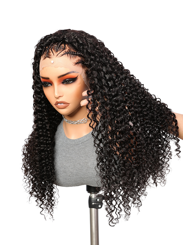 Lwigs Most-Fit 3 In 1 Half Wig Spanish Curl Quick Install Flip Over Curly Human Hair Wigs With Draw-string UD08