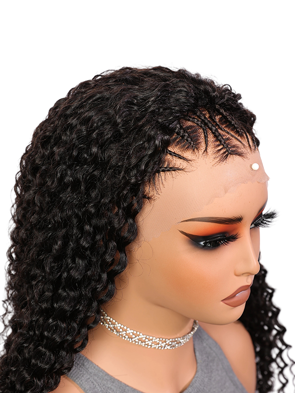 Lwigs Most-Fit 3 In 1 Half Wig Spanish Curl Quick Install Flip Over Curly Human Hair Wigs With Draw-string UD08