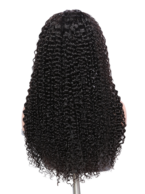 Lwigs Most-Fit 3 In 1 Half Wig Spanish Curl Quick Install Flip Over Curly Human Hair Wigs With Draw-string UD08