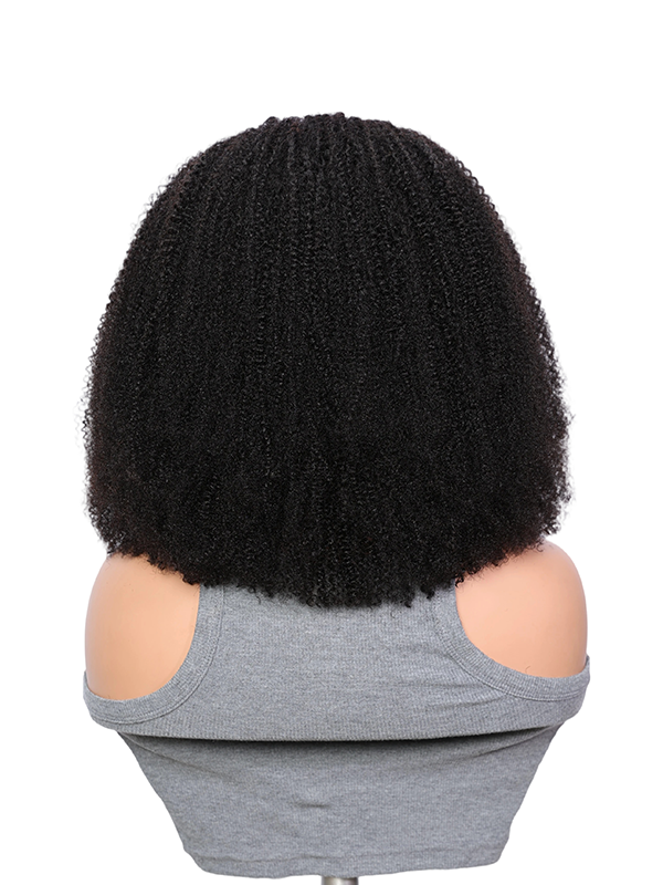 Lwigs Most-Fit Afro Kinky Curly Put On & Go Invisible Drawstring Seamless Flip Over 3 In 1 Half Wig UD09