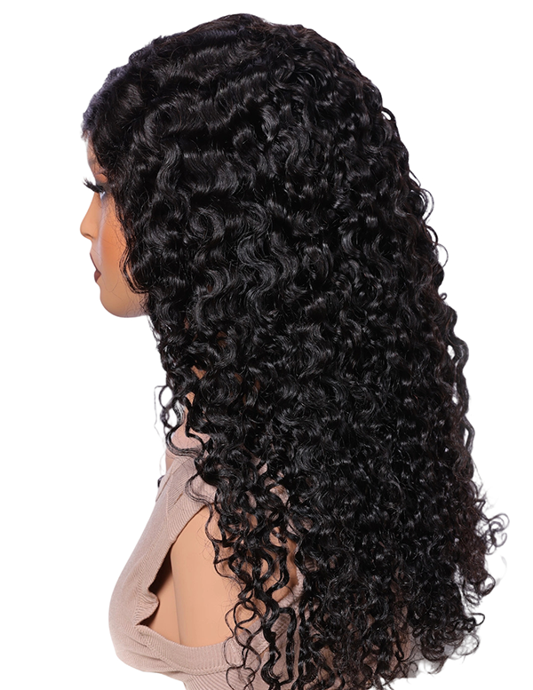Lwigs Most-Fit Cap Super-thin Breathable HD Lace Water Wave Deep Parting 11x6 Lace Frontal Wigs UD07