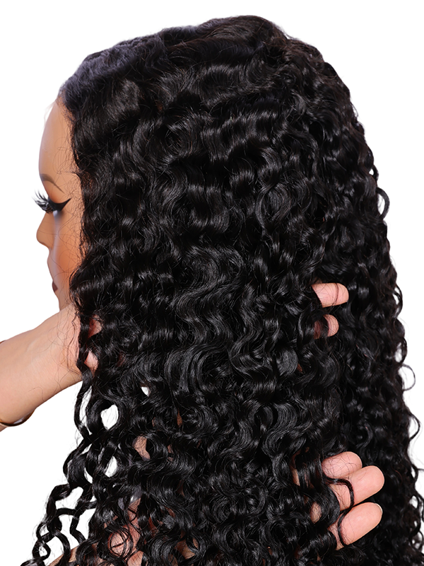 Lwigs Most-Fit Cap Super-thin Breathable HD Lace Water Wave Deep Parting 11x6 Lace Frontal Wigs UD07