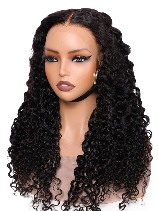 Lwigs Most-Fit Cap Super-thin Breathable HD Lace Water Wave Deep Parting 11x6 Lace Frontal Wigs UD07