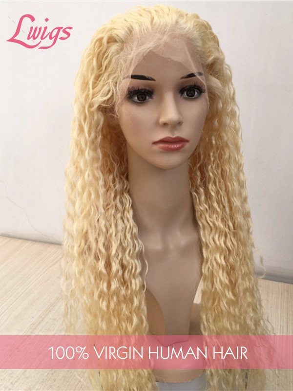 #613 Blonde Color Curly Long Hairstyles Wigs Human Hair ...