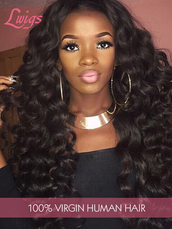 Loose Wave Pre Plucked Hairline Human Hair Wigs For Black Woman ...