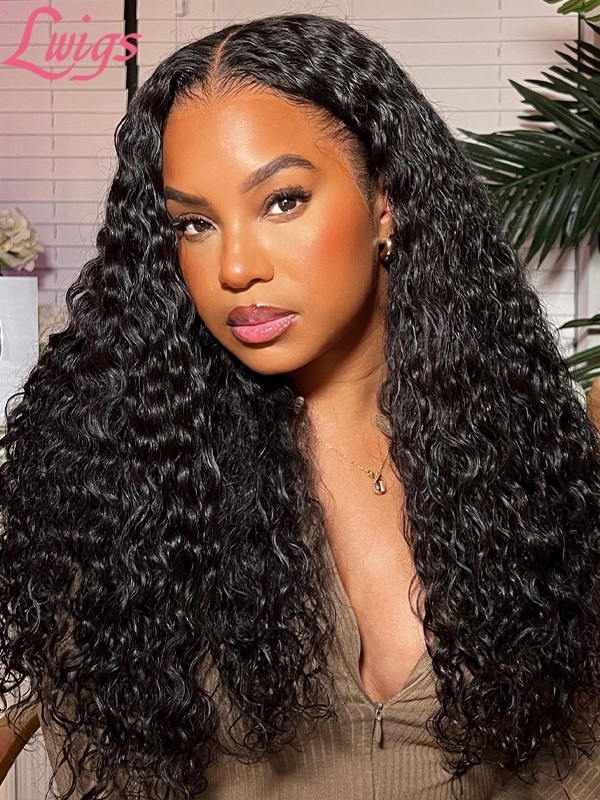 Loose Curly Virgin Human Hair Wigs For Black Women Middle Part HD Lace 13x6 Lace Front Wig Bleached knots Lwigs131