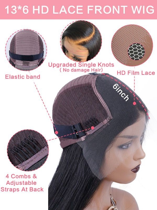 Cheap 13x4 Lace Front Wig Middle Part 100% Virgin Hair 10 Inch Bob Wig Pre-Plucked Natural Hairline Front Lace Wig Human Hair Lwigs358