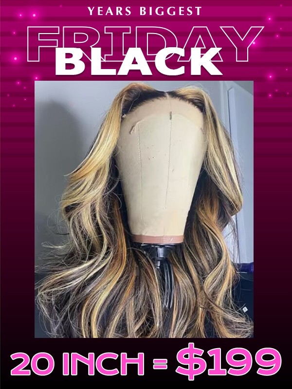 Lwigs 2024 Black Friday Special Offer HD Lace Highlight Color Body Wave 13x4 Lace Front Wigs With Pre-plucked Hairline BZH03