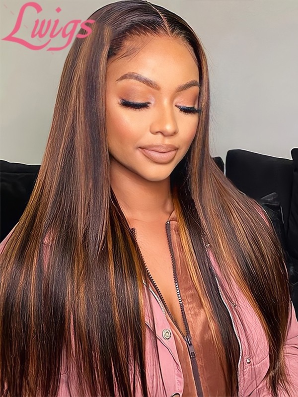 Lwigs Best 360 Human Hair Wigs Buy Now Pay Later Brazilian Clean Hairline Balayage Straight Hair Affordable HD Lace Wigs NEW18