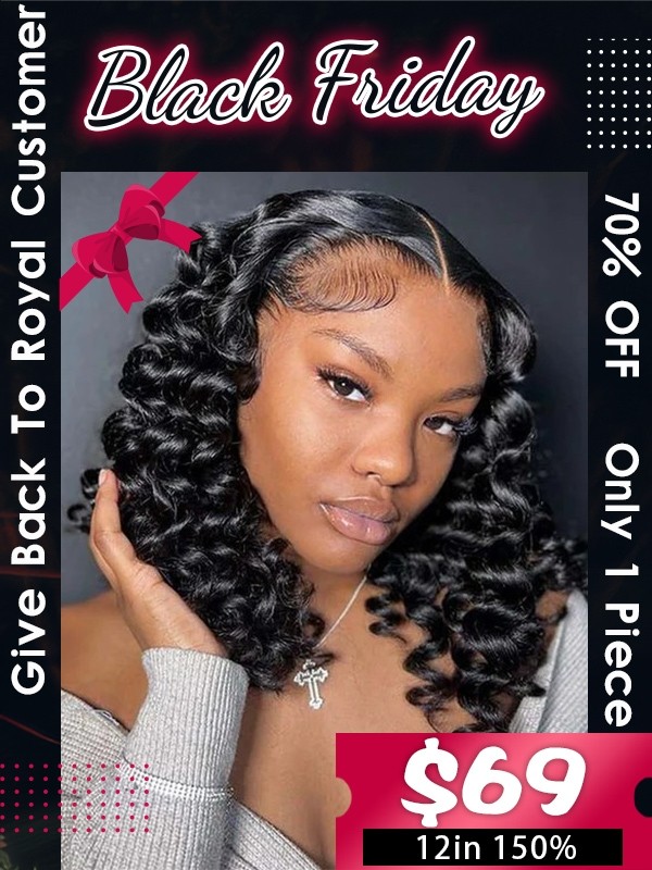 Lwigs Black Friday Special Only 1 Unit Short Deep Wave 12 Inches 150% Density 360 Lace Wig Beginner Friendly BS04