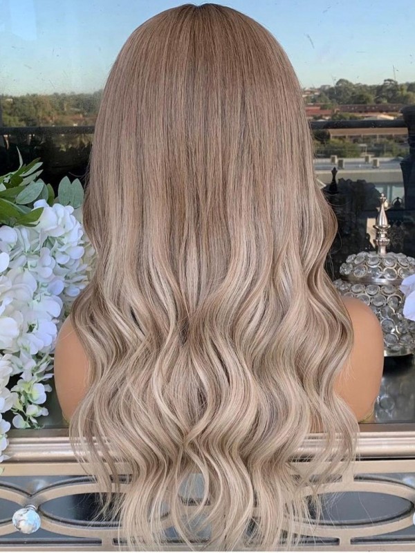 Wigs Human Hair Lace Front Brazilian 100% Virgin Hair Ombre Highlight Blonde Colored Body Wave Wig 13x4 Transparent Lace Frontal Wigs Lwigs370