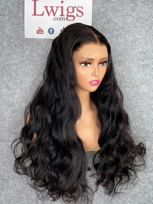 Lwigs Custom Wig High Grade 100% Virgin Human Hair 13x6 HD Lace 22 Inches 180% Density Bleached Single Knots Frontal Wig Custom10