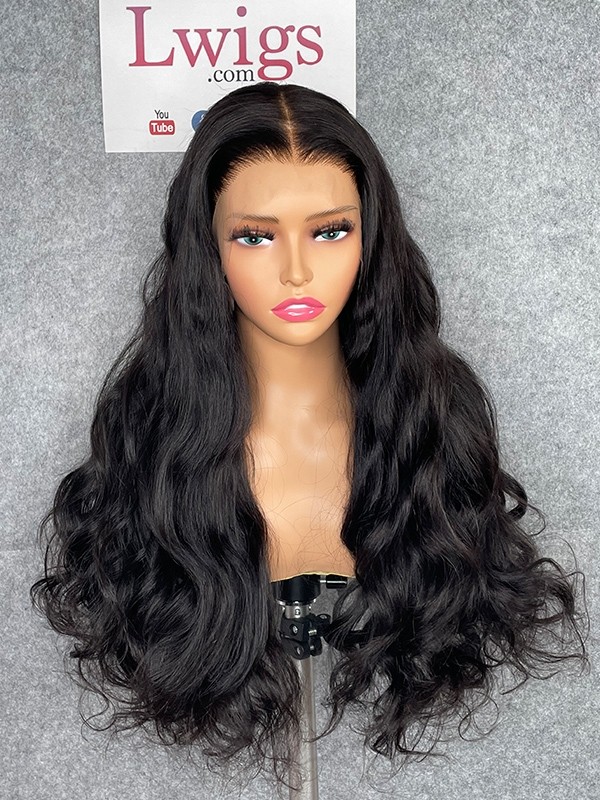 Lwigs Custom Wig High Grade 100% Virgin Human Hair 13x6 HD Lace 22 Inches 180% Density Bleached Single Knots Frontal Wig Custom10