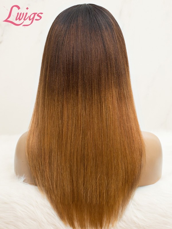 Lwigs Custom Wig Units Layer Cut Brown to Blonde Ombre Color Full Lace Wig Human Hair HD Lace Custom03