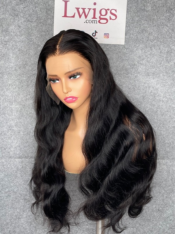 Lwigs Customized 100% Virgin Human Hair Body Wave 22 Inches 180% Density Pre-plucked Natural Hairline Glueless 13x6 Lace Frontal Wig Custom12