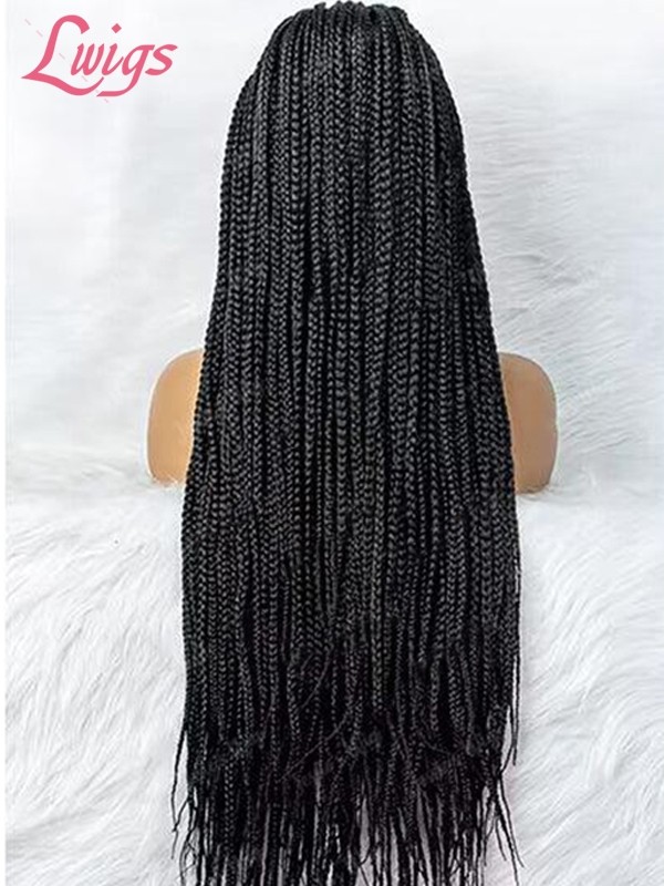 Lwigs Full Lace Knotless Real Box Braided Wig Fully Handmade Braids Wig for Women BD01