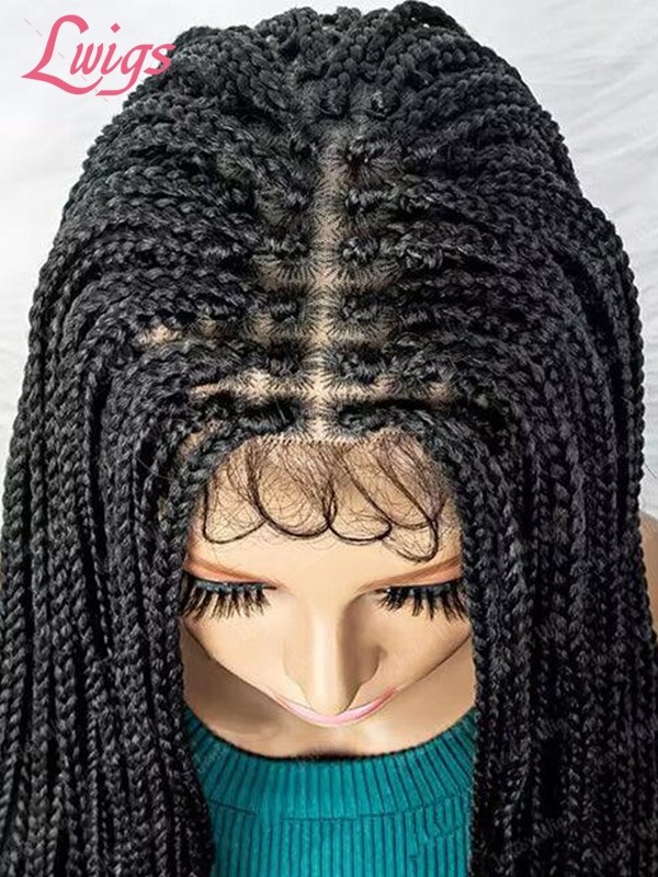 Lwigs Full Lace Knotless Real Box Braided Wig Fully Handmade Braids Wig for Women BD01