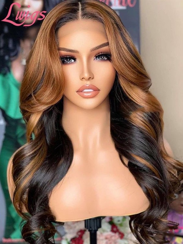 Lwigs Full Lace Wigs Back In Stock Beginner Friendly Body Wave Highlight Color HD 360 Lace Wig Bleached Knots NEW42