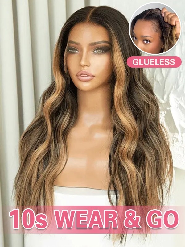 Lwigs Glueless Wigs Wavy 8x6 HIghlight Color Dream 007 Lace 100% Human Hair Wig LWX03