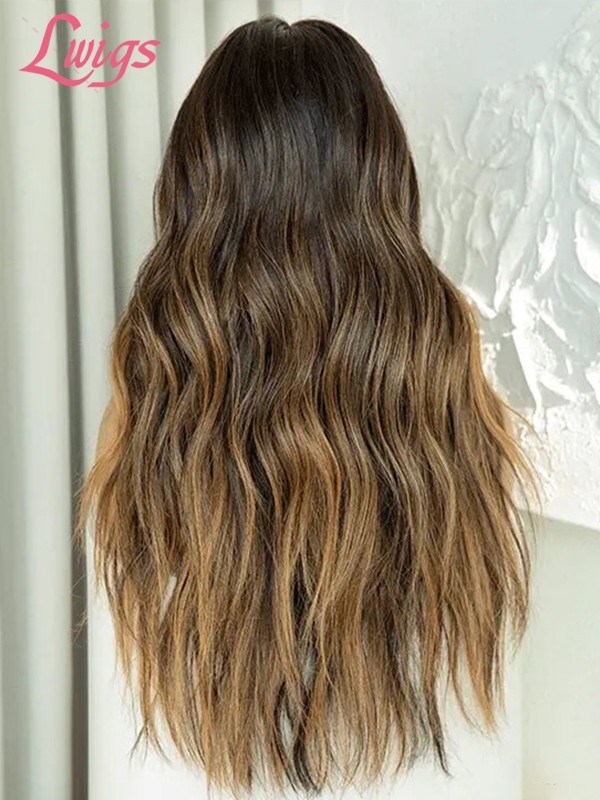 Lwigs Glueless Wigs Wavy 8x6 HIghlight Color Dream 007 Lace 100% Human Hair Wig LWX03