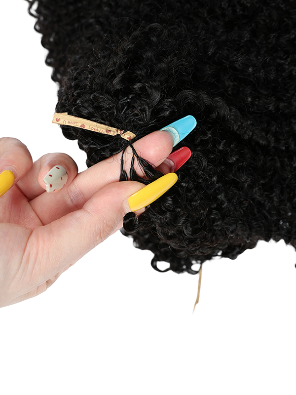 Lwigs Lightweight Afro Kinky Curly Knotless Beginner Friendly Pre-Separated Feather Crochet Human Hair Extensions UD34