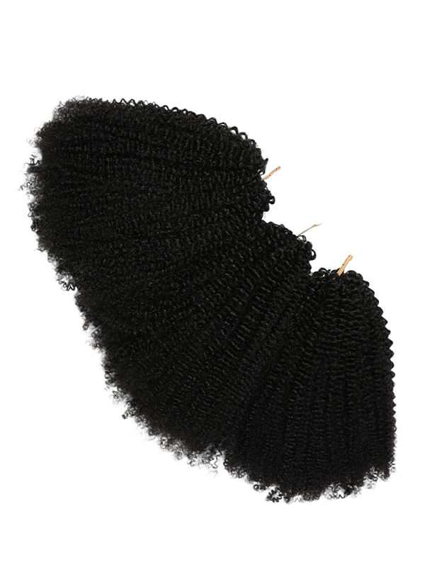 Lwigs Lightweight Afro Kinky Curly Knotless Beginner Friendly Pre-Separated Feather Crochet Human Hair Extensions UD34