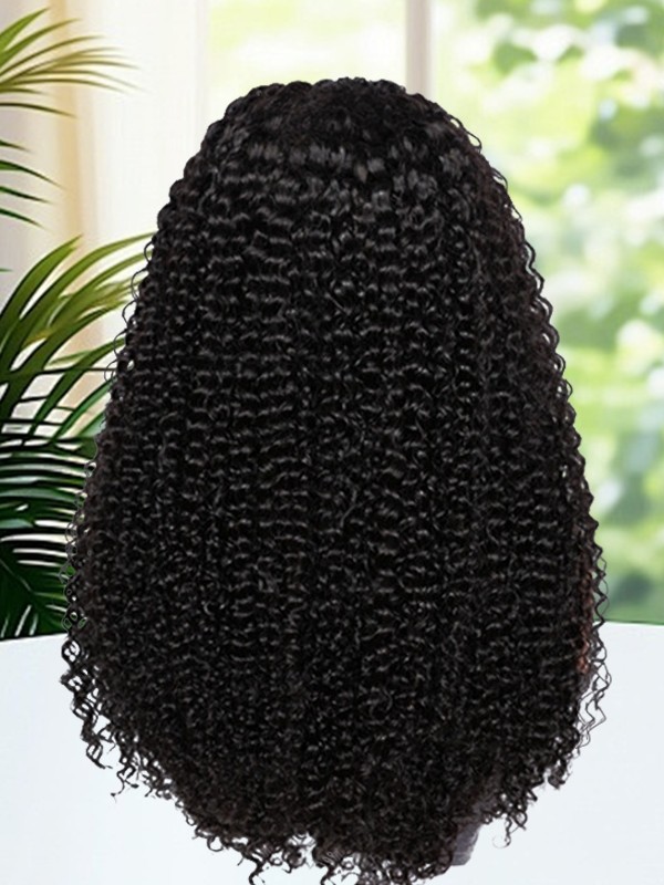 Lwigs Most-Fit 3 In 1 Half Wig Spanish Curl Quick Install Flip Over Curly Human Hair Wigs With Draw-string UD08