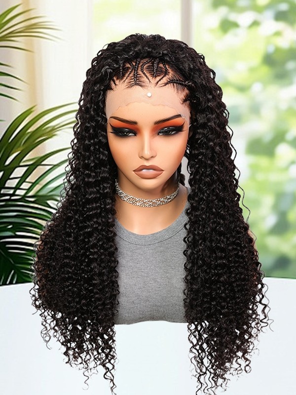 Lwigs Most-Fit 3 In 1 Half Wig Spanish Curl Quick Install Flip Over Curly Human Hair Wigs With Draw-string UD08