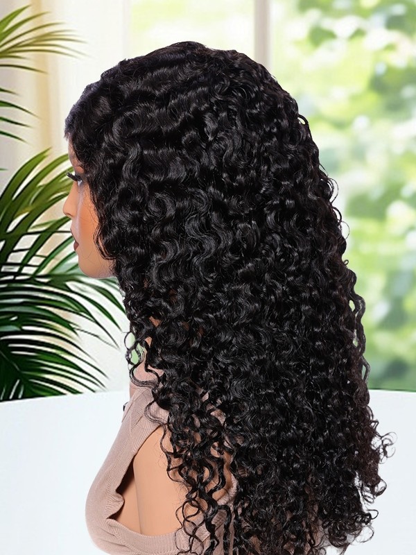 Lwigs Most-Fit Cap Super-thin Breathable HD Lace Water Wave Deep Parting 11x6 Skinlike HD Lace Frontal Wigs UD07