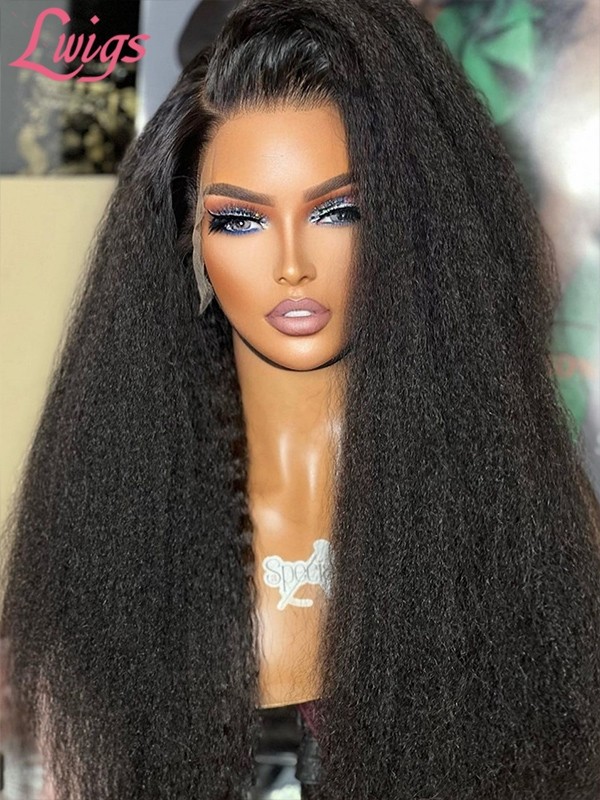 Lwigs Beginner Friendly 10s Install Human Hair Wear And Go Wig Kinky Straight 8x6 Glueless Wigs With Breathable Cap PR09