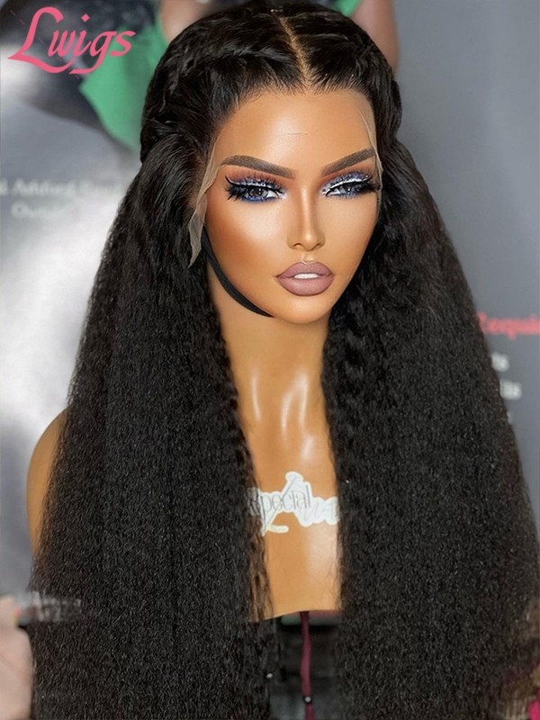 Lwigs Beginner Friendly 10s Install Human Hair Wear And Go Wig Kinky Straight 8x6 Glueless Wigs With Breathable Cap PR09
