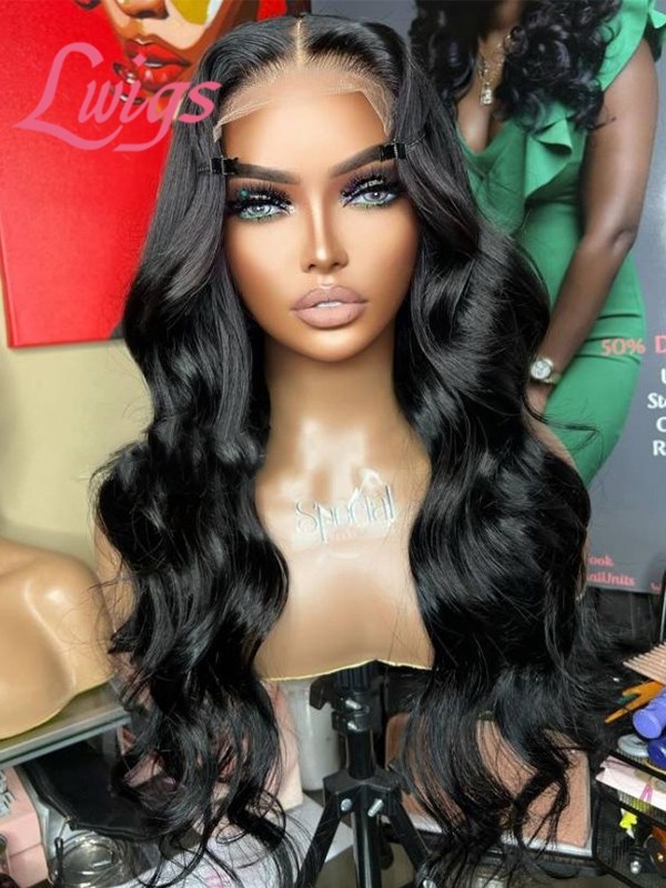 Lwigs New Arrivals 13x6 Undetectable HD Lace Front Wigs Pre-plucked Hairline Natural Color Body Wave Middle Part Lace Wig NEW64