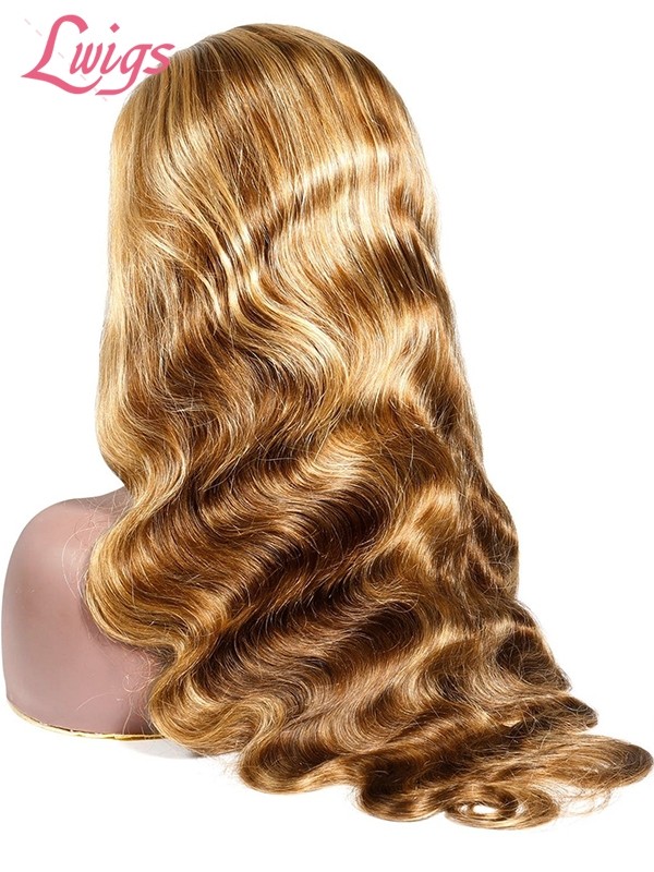 Lwigs New Arrivals Brown Color With Blonde Highlights Body Wave Dream 007 Lace 8x6 Rear And Go Glueless Lace Wig PR21