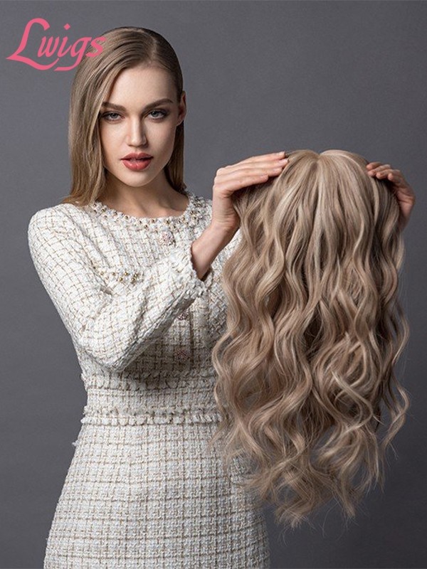 Lwigs New Arrivals Custom Style Toppee For Women 8.5x9 Jilissa Mono Top Remy Natural Looking Human Hair Topper TOP02
