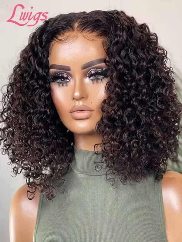 Lwigs New Arrivals Glueless Wig Human Hair Deep Wave Bob Haircut Pre Plucked 007 Dream Lace 8x6 Ready To Go Lace Closure Wigs PR18