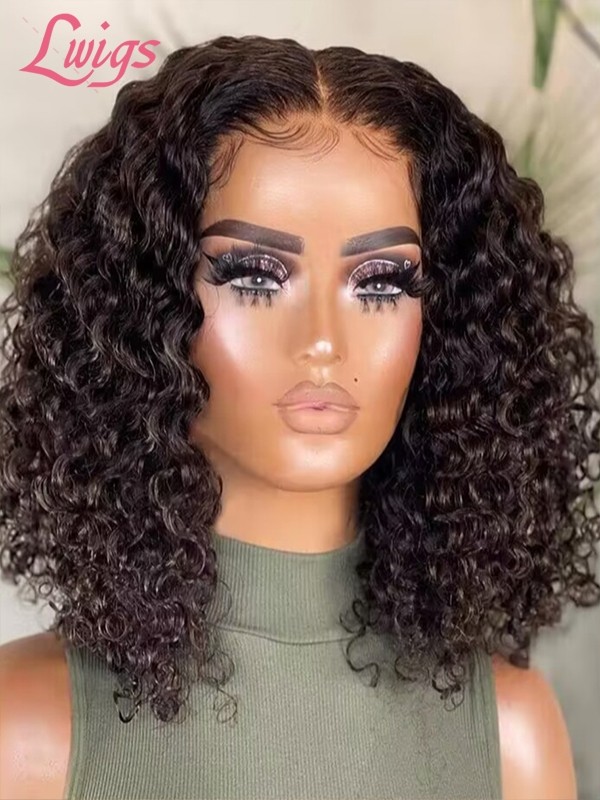 Lwigs New Arrivals Glueless Wig Human Hair Deep Wave Bob Haircut Pre Plucked 007 Dream Lace 8x6 Ready To Go Lace Closure Wigs PR18
