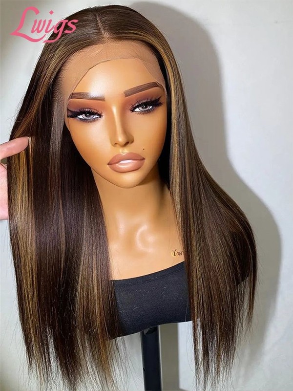 Lwigs New Arrivals Glueless Wig Silky Straight Blonde Highlight Color Pre Plucked 007 Dream Lace 8x6 Ready To Go Lace Wigs PR19