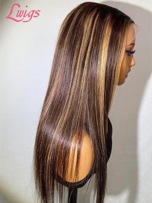 Lwigs New Arrivals Glueless Wig Silky Straight Blonde Highlight Color Pre Plucked 007 Dream Lace 8x6 Ready To Go Lace Wigs PR19