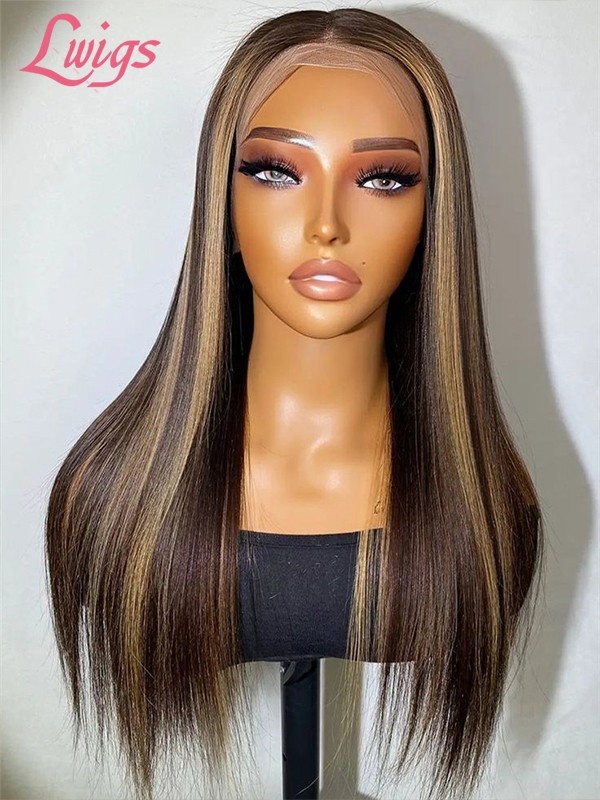 Lwigs New Arrivals Glueless Wig Silky Straight Blonde Highlight Color Pre Plucked 007 Dream Lace 8x6 Ready To Go Lace Wigs PR19