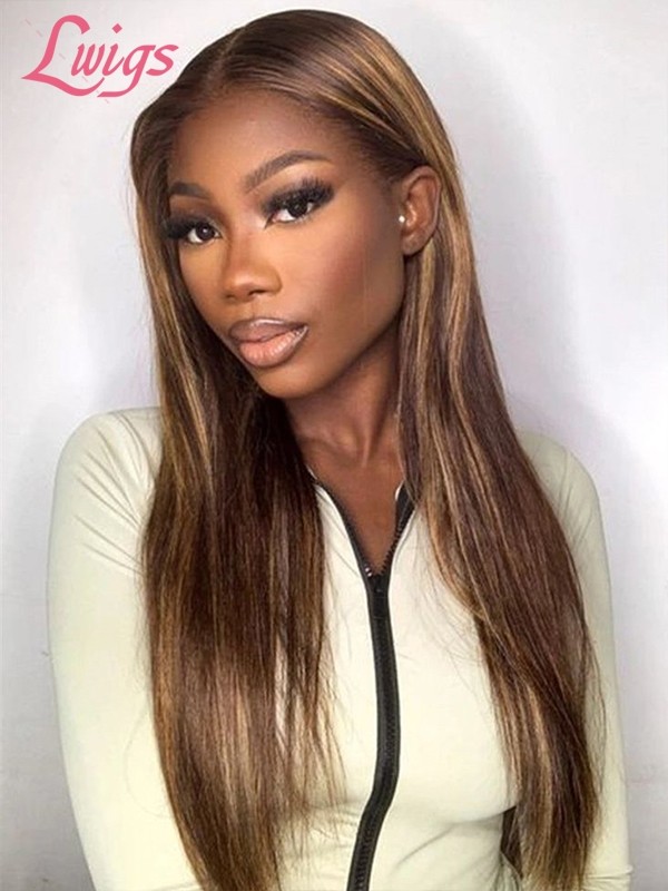 Lwigs New Arrivals Glueless Wig Silky Straight Blonde Highlight Color Pre Plucked 007 Dream Lace 8x6 Ready To Go Lace Wigs PR19