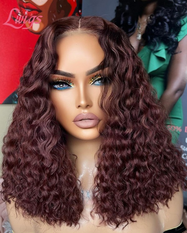 Lwigs New Arrivals HD Lace Pre-plucked Hairline Deep Curly Hairstyles 13x6 Lace Front Wig With Bleached Single Knots NEW63