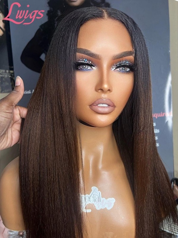 Lwigs New Arrivals Ombre Brown Color Silky Straight Undetectable HD Dream Swiss Lace 360 Wigs With Elastic Band NEW30