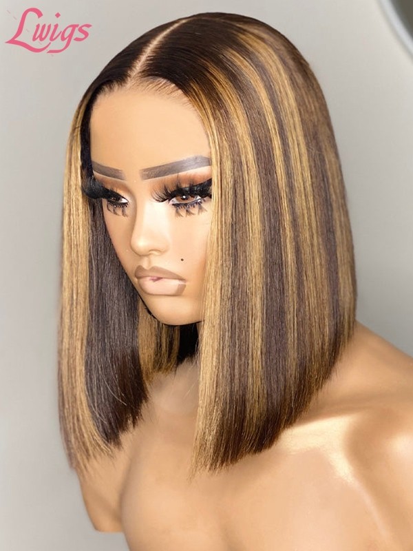 Lwigs New Arrivals Pay 1 Get 2 Wigs 12 Highlight Color Bob Hairstyles 13x4 HD Lace Front Wig & 22 Deep Wave 13x6 Lace Front Wigs CS10