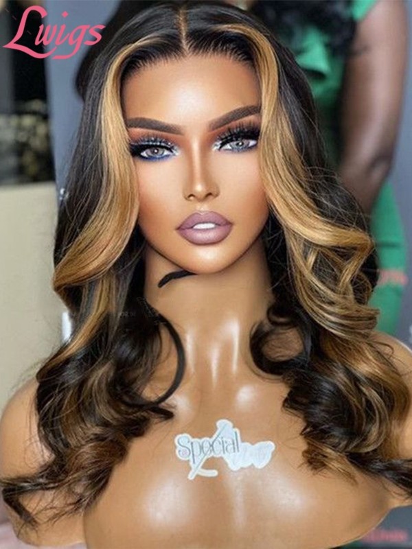 Lwigs New Arrivials Beginner Friendly Body Wave Highlight Color HD 360 / Full Lace Wig Bleached Knots Glueless Wigs NEW41