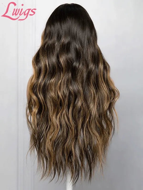 Lwigs New Arrivials Clean Hairline Body Wave HD Lace Highlight Color Wavy Hairstyles 360 Lace Wig Bleached Knots NEW40