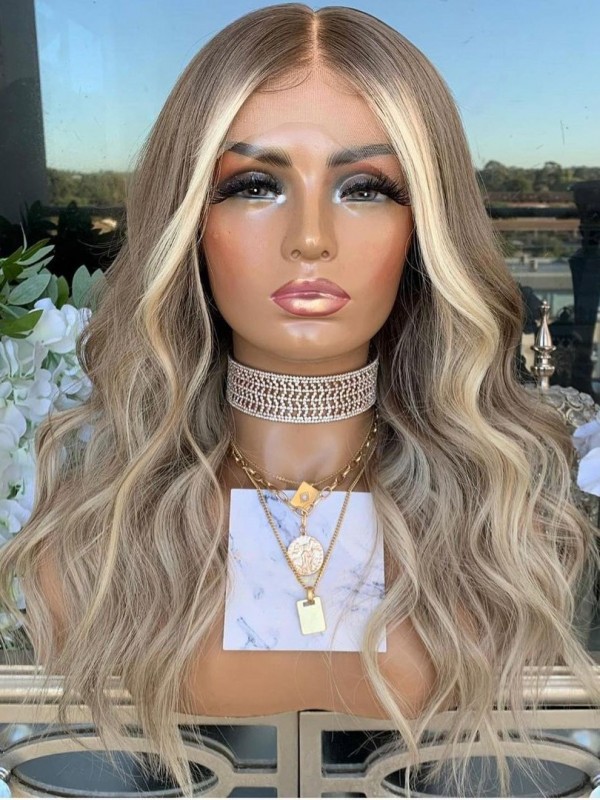 Colorful Hightlight Body Wave Lace Frontal Wig With Undetectable Hd Lace No Baby Hairs Lwigs370